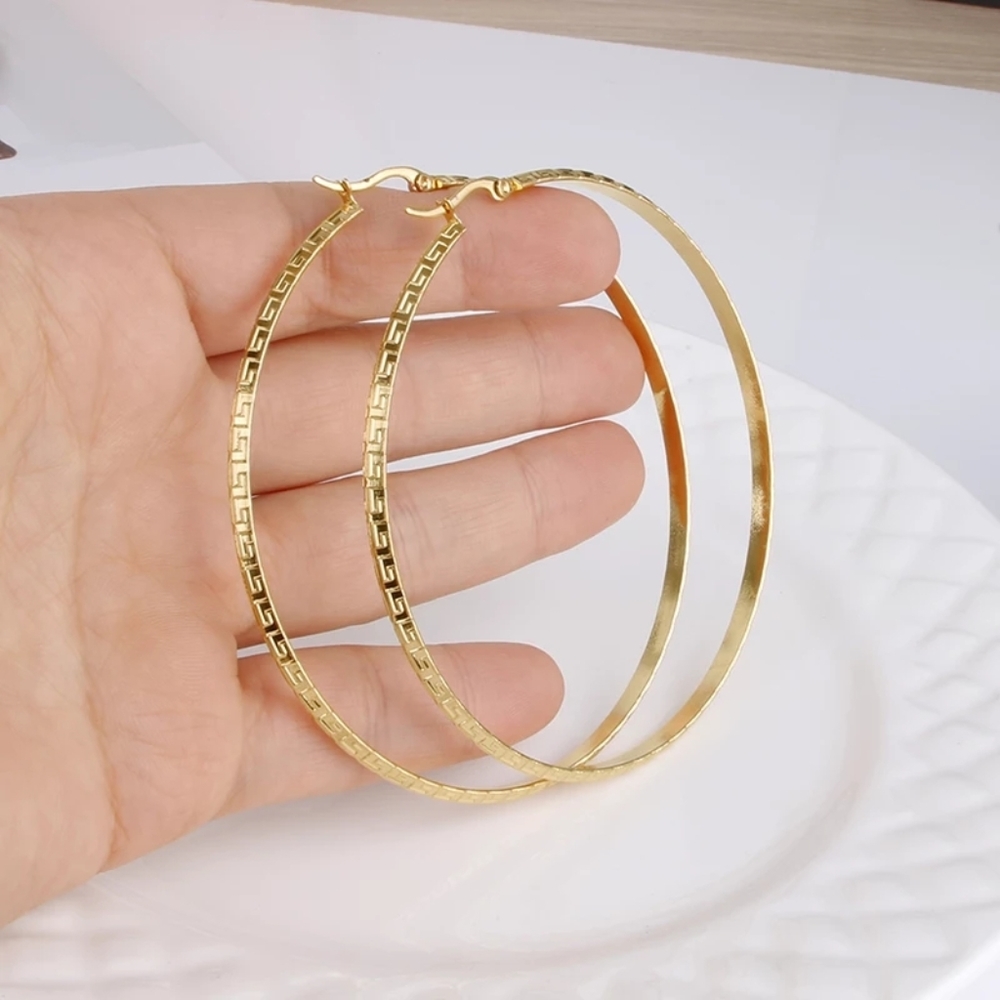Goldtone Hoops - Picture 3 of 6